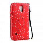 Wholesale Samsung Galaxy S5 Diamond Flip Leather Wallet Case with Stand (Red)